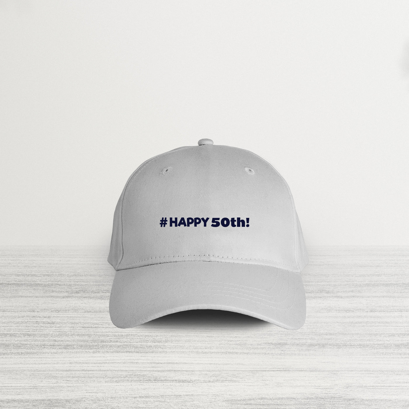 #HAPPY 50 W Navy Blue HAT