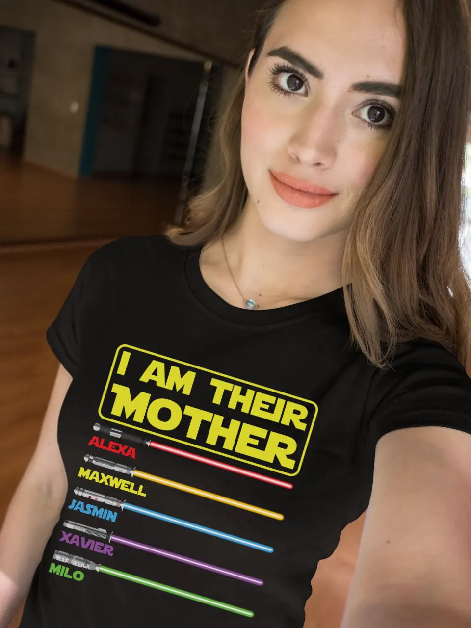 I am Their Mother. Personalized Tshirt With Kids Name.